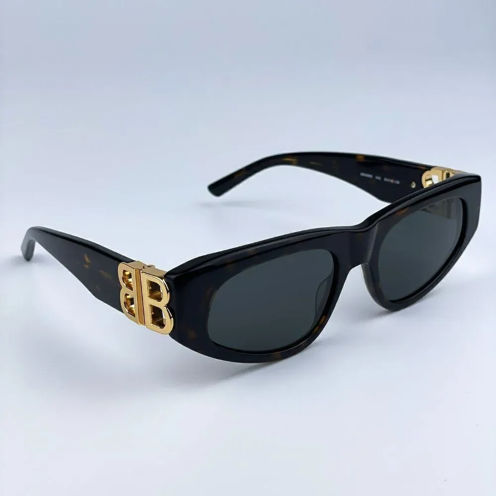SALE! NEW Balenciaga BB0095S 002 Havana Brown Gold Green Oval Unisex Sunglasses
